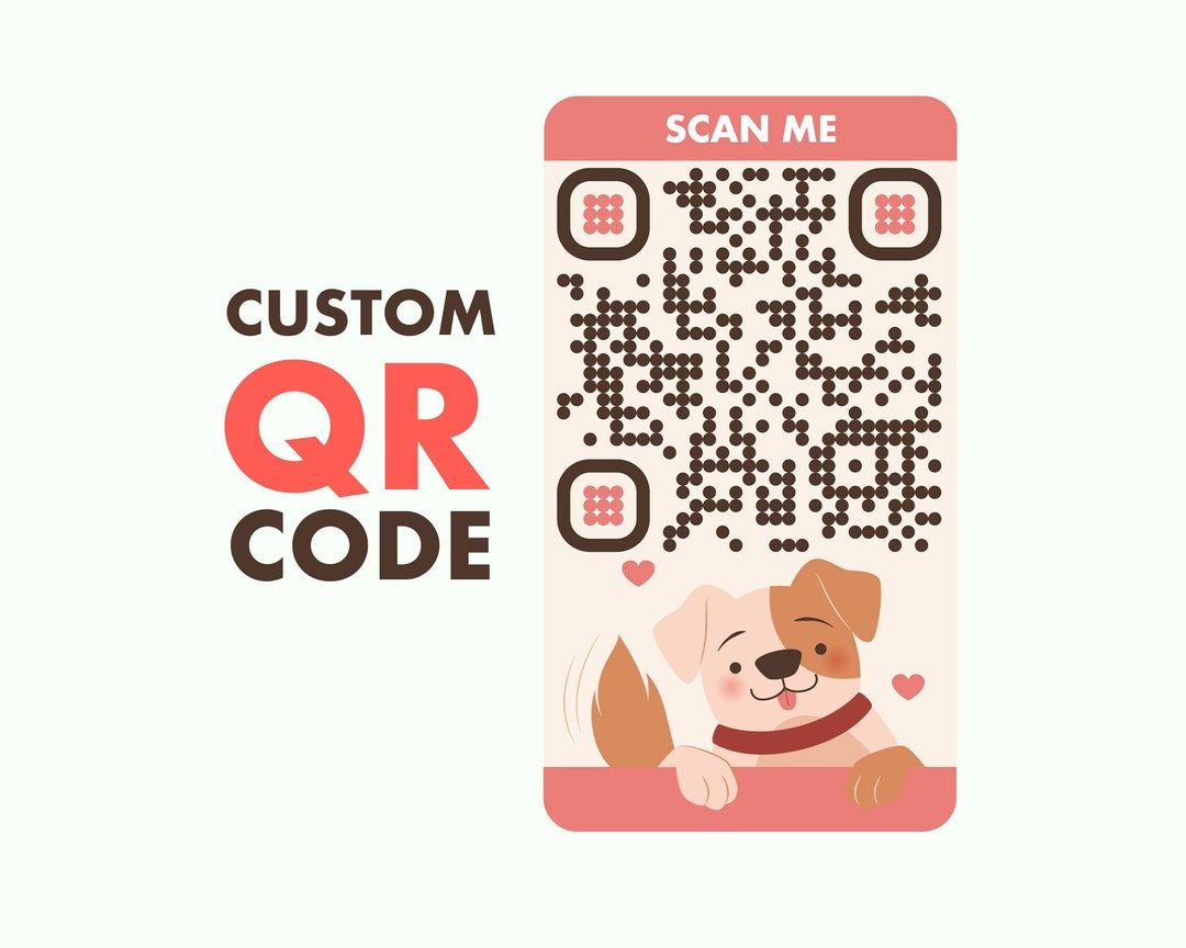 Custom QR Code Digital QR Code Dog QR Code Image Qr Etsy