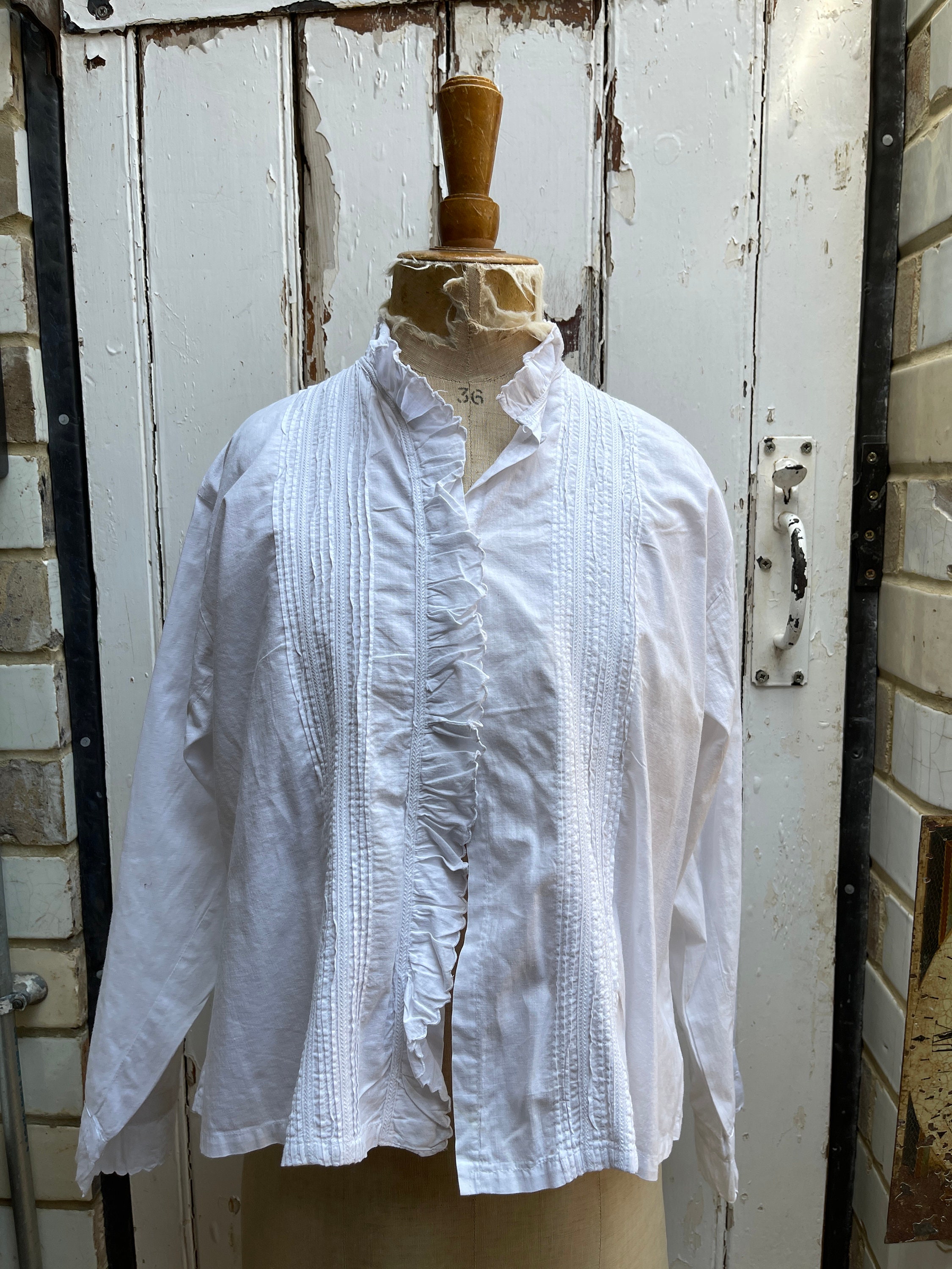 Antique French White Cotton Blouse With Pintuck Detail Size S/M - Etsy UK