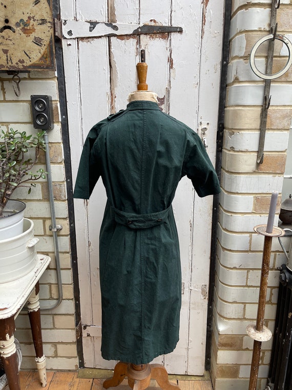 Antique British dark green cotton WW2 womens dres… - image 6