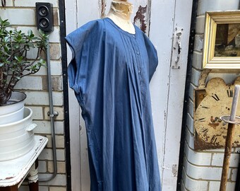 アンティークフレンチブルーコットンシフトドレス サイズ L - Etsy 日本