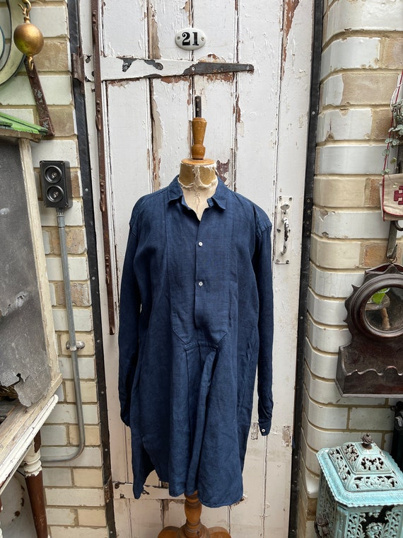Antique French linen shirt farmers shirt artist smock… - Gem Antique French linen shirt farmers shirt artist smock… - Gem