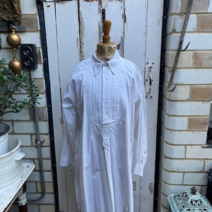 Antique Vintage English Gieves White Cotton Dress Shirt Size