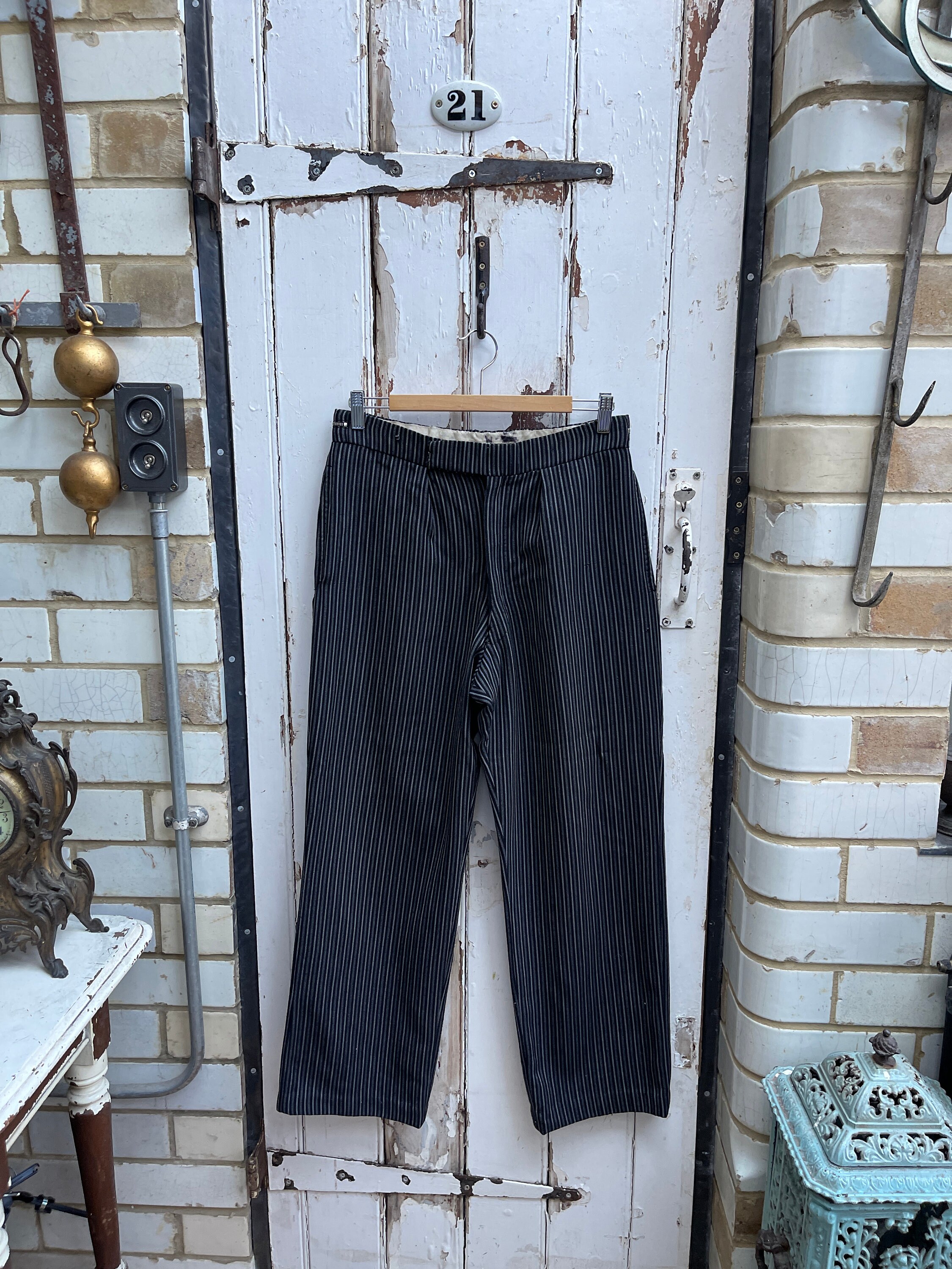 Mens striped store drawstring pants