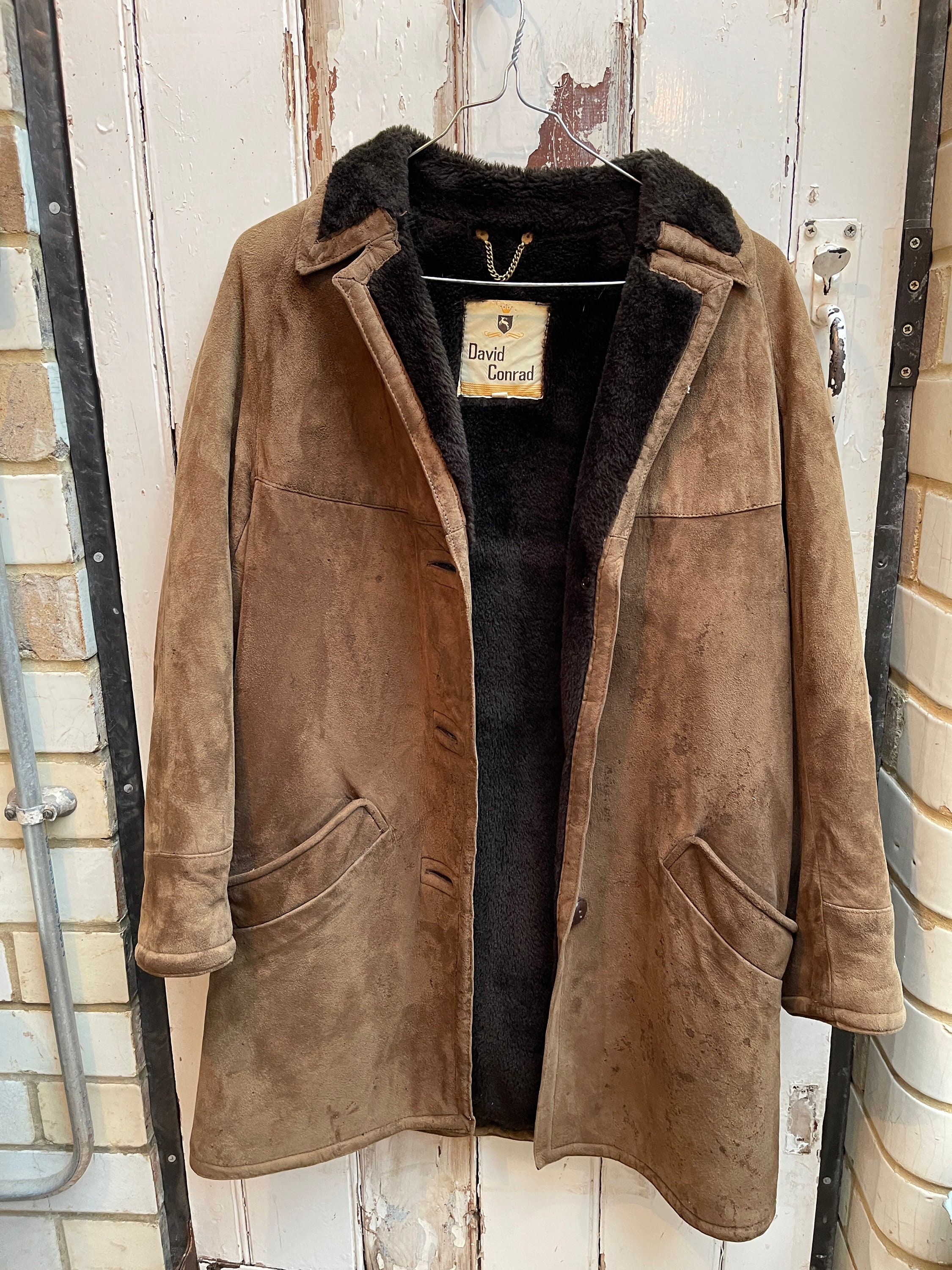 Vintage David Conrad Brown Suede Coat Size 16 - Etsy