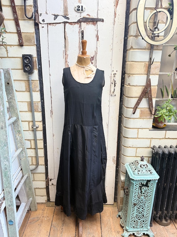 long black petticoat for dresses Winter '26: Drawstring Petticoat Skirt in Black Jacquard Stripe (Pre-O