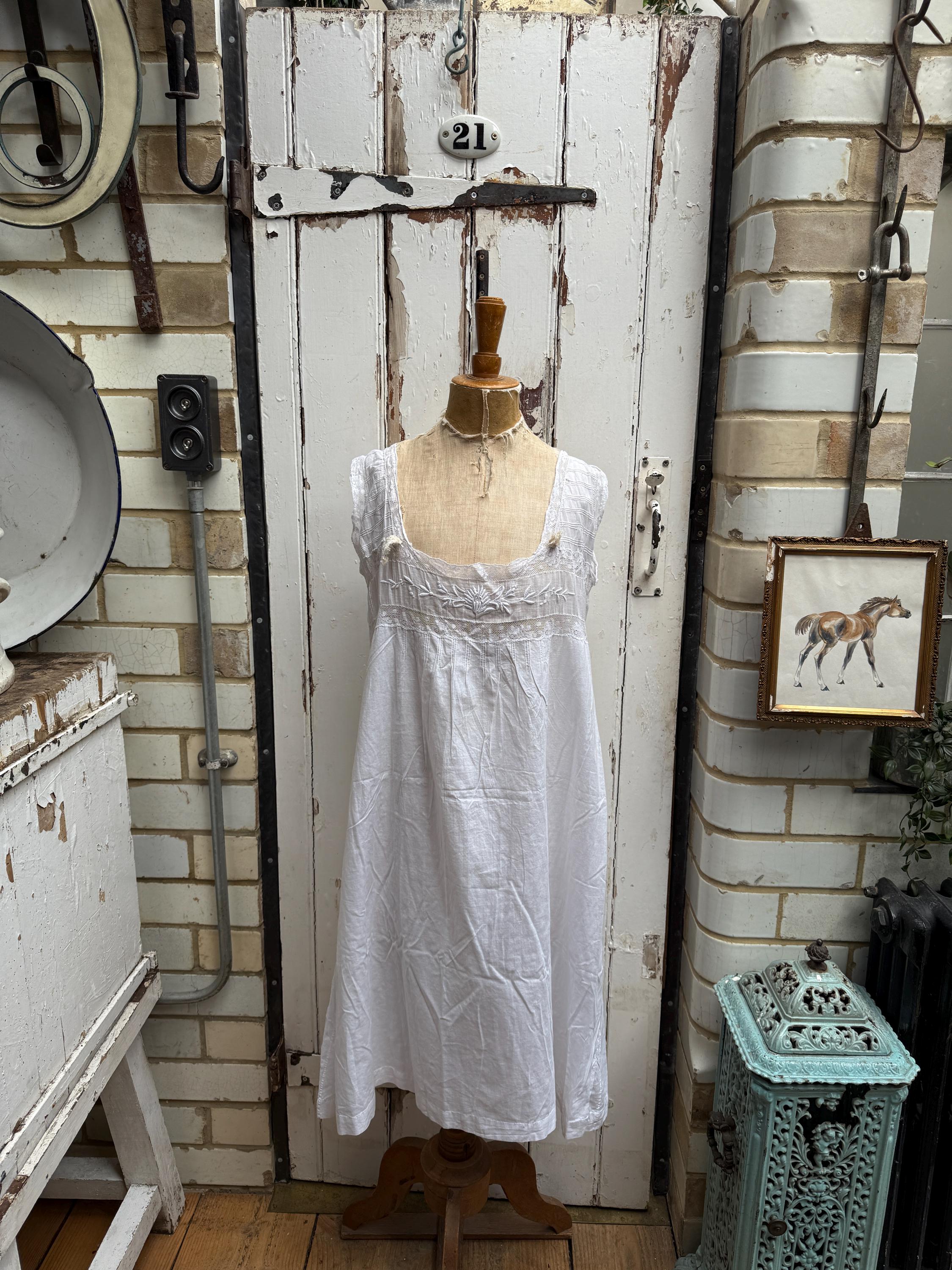 white christmas dresses Greta Cotton Voile Slip Dress In White