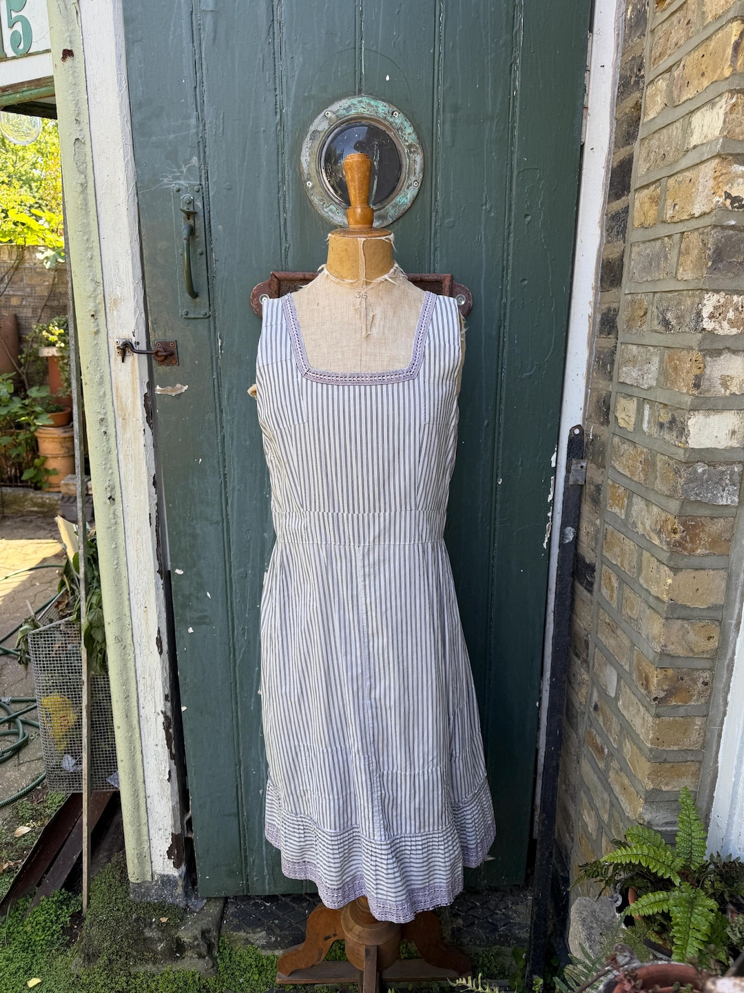 Antique French Striped Cotton Shift Dress Size S - Etsy