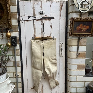 Antique cream leather jodhpurs riding breeches knickerbockers plus fours size S