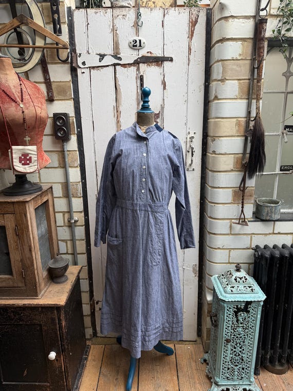 cotton uniform dress MHL. Uniform Dress in Umber Sanded Cotton Poplin