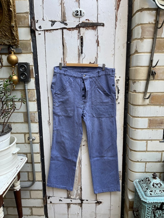 Vintage Spilag ropa de trabajo para hombre pantalones de algodon azul talla 50 M Etsy Espana