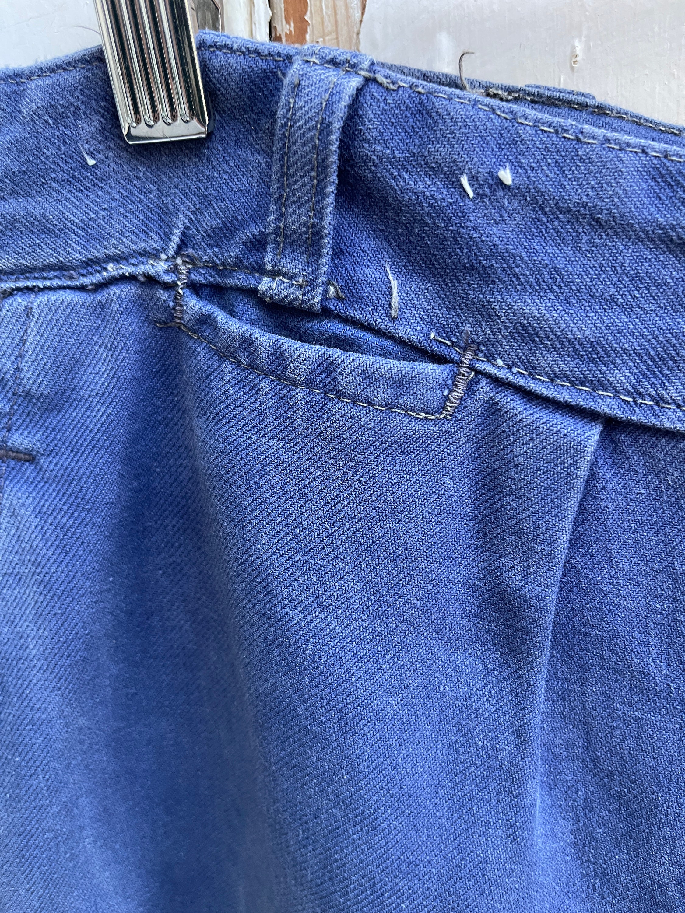 Antique Vintage French Le Pigeon Voyageur Blue Cotton Workwear