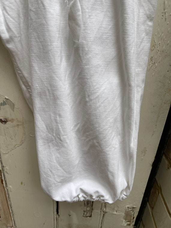Antique Dutch handmade white warm cotton short tr… - image 5