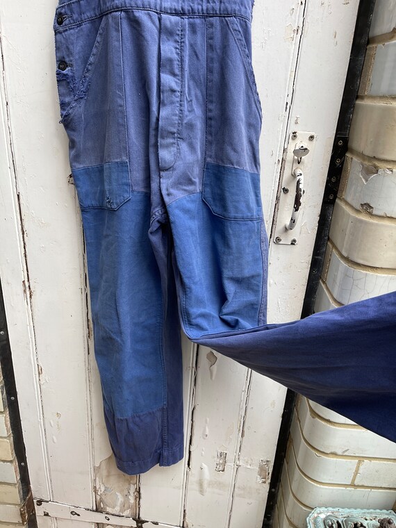 Vintage French Blue Cotton Dungarees Workwear Overalls Size S - Etsy