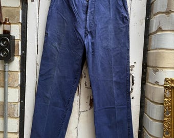 Antique Vintage French Adolphe Lafont Blue Cotton Workwear Chores