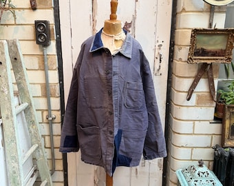 Vintage 60s French Moleskin Work Jacket Pit22