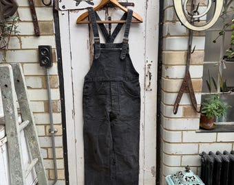 Mono antiguo vintage francés Beau-Fort de piel de topo negra descolorida, talla S