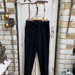 Antike französische Herrenhose aus Wolle mit schwarzem Beinstreifen Größe M
