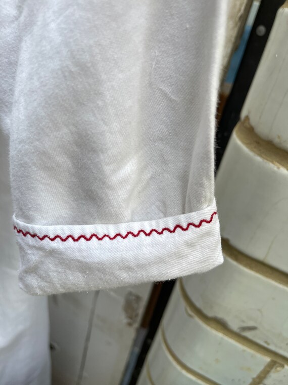 Antique French white brushed cotton warm dress ni… - image 4