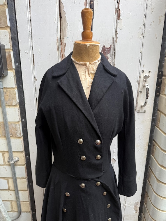 Antique Handmade Long Black Wool Riding Coat Size S - Etsy