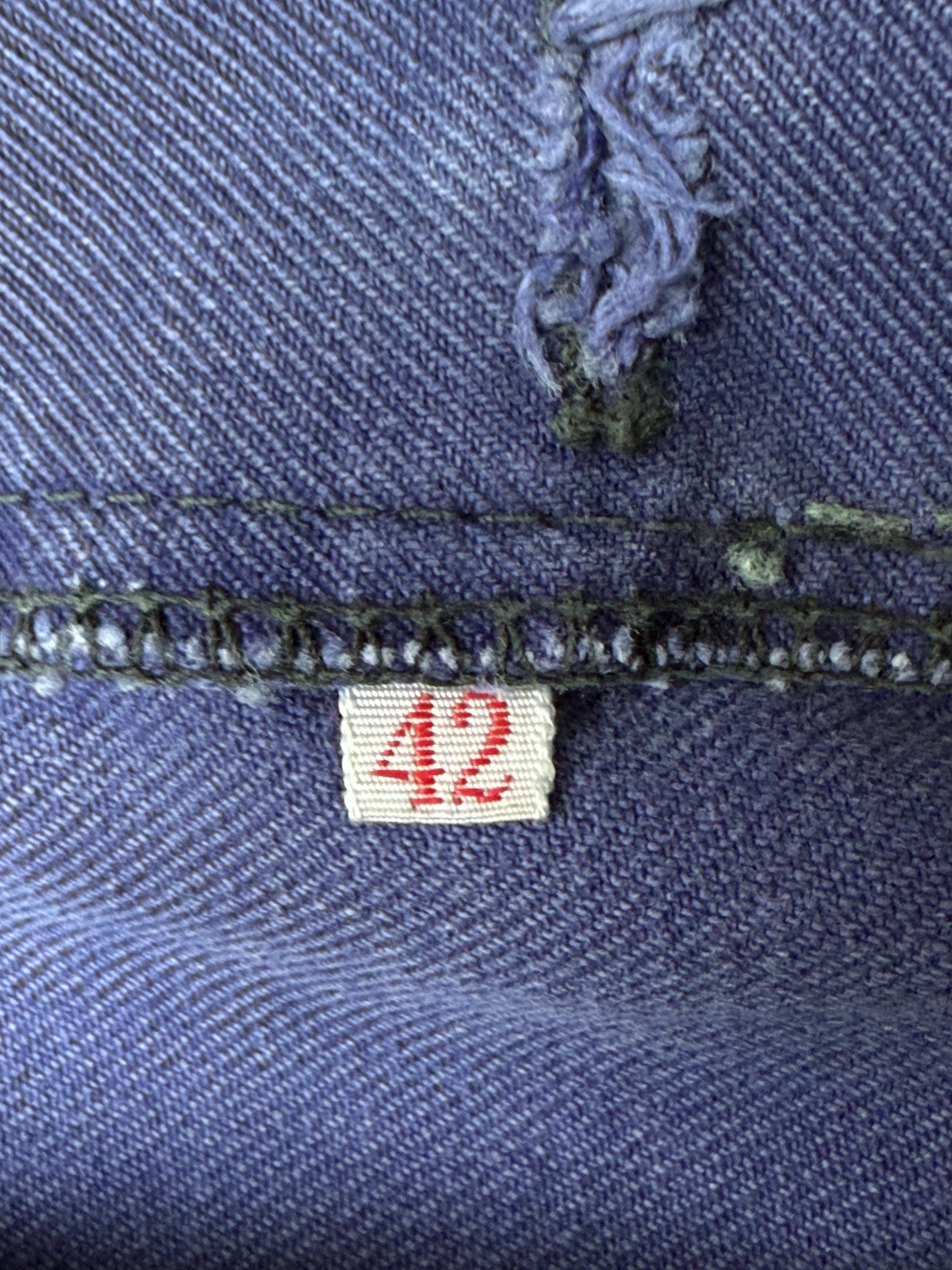 Antique Vintage French Adolphe Lafont Blue Cotton Workwear Chores