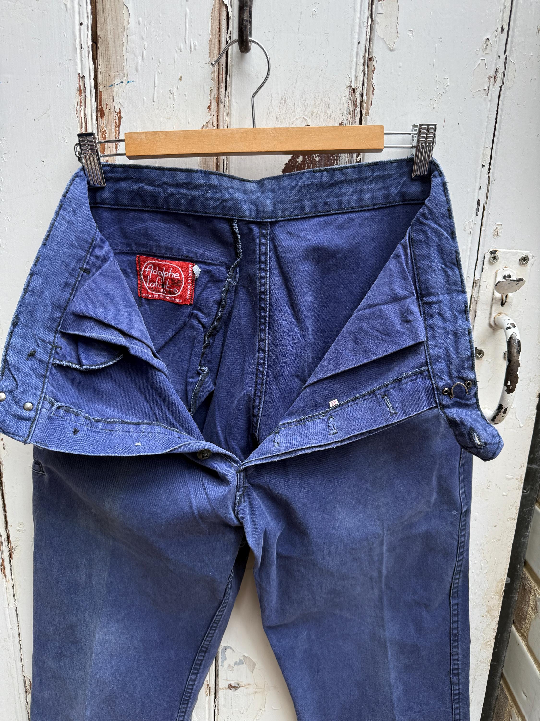 Antique Vintage French Adolphe Lafont Blue Cotton Workwear Chores