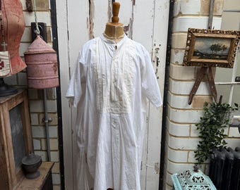 French Antique Linen/hemp/ Chore Shirt/ Biaude/ Smock/ Artist