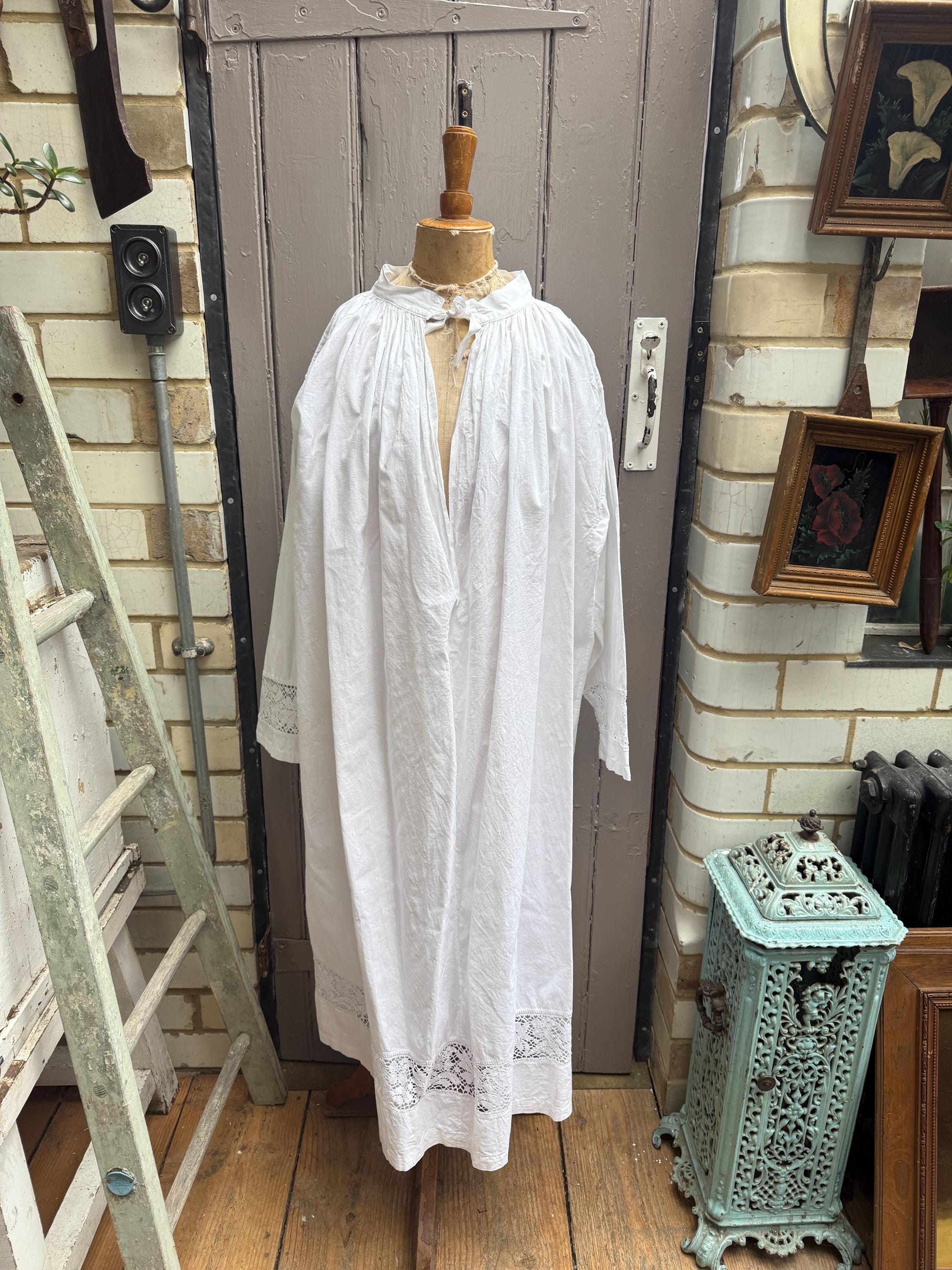 Buy Antique French Handmade Long White Cotton Priests Gown