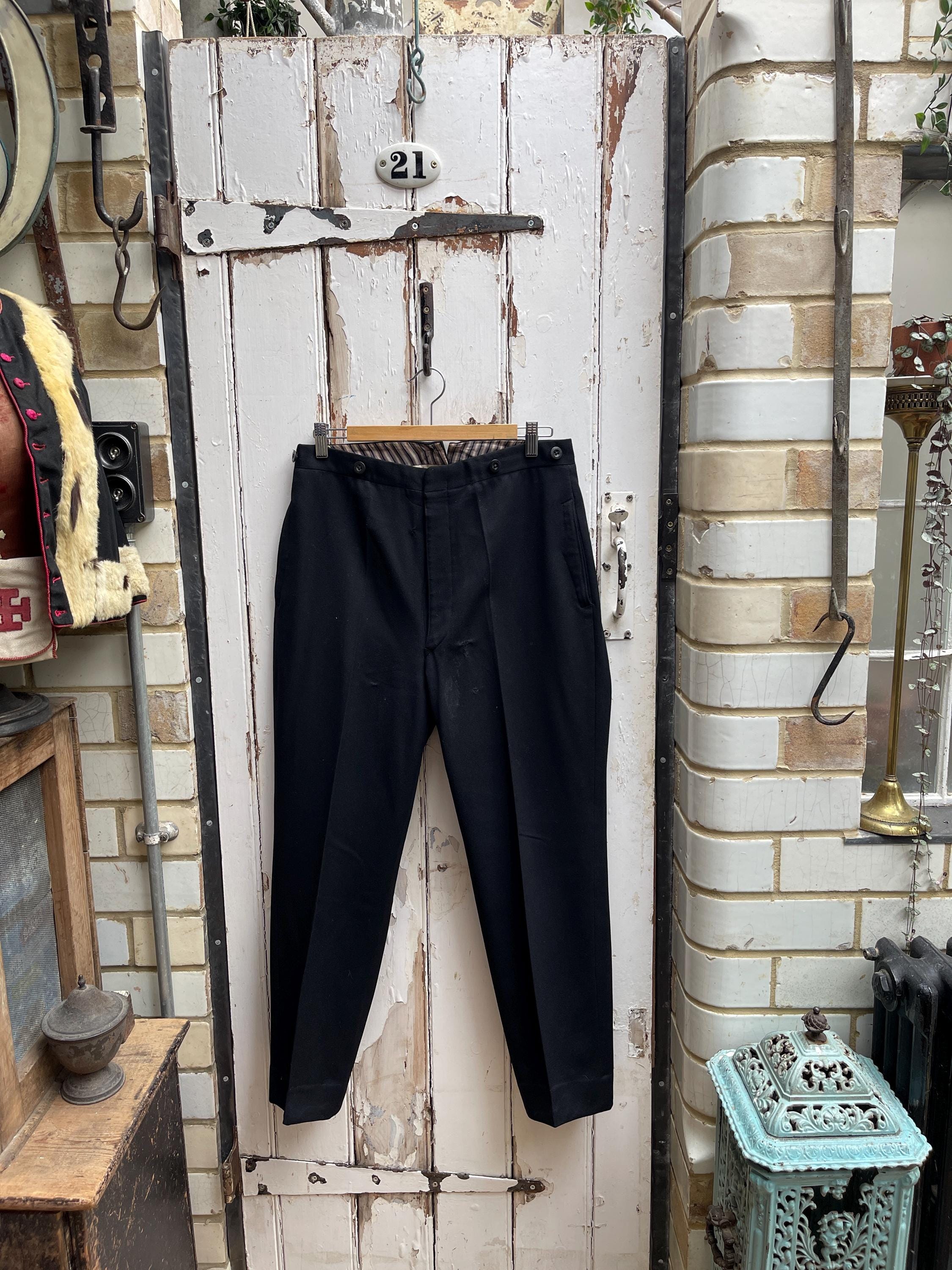 Antique Vintage French Mens Black Wool Trousers Size S (no 2) - Etsy