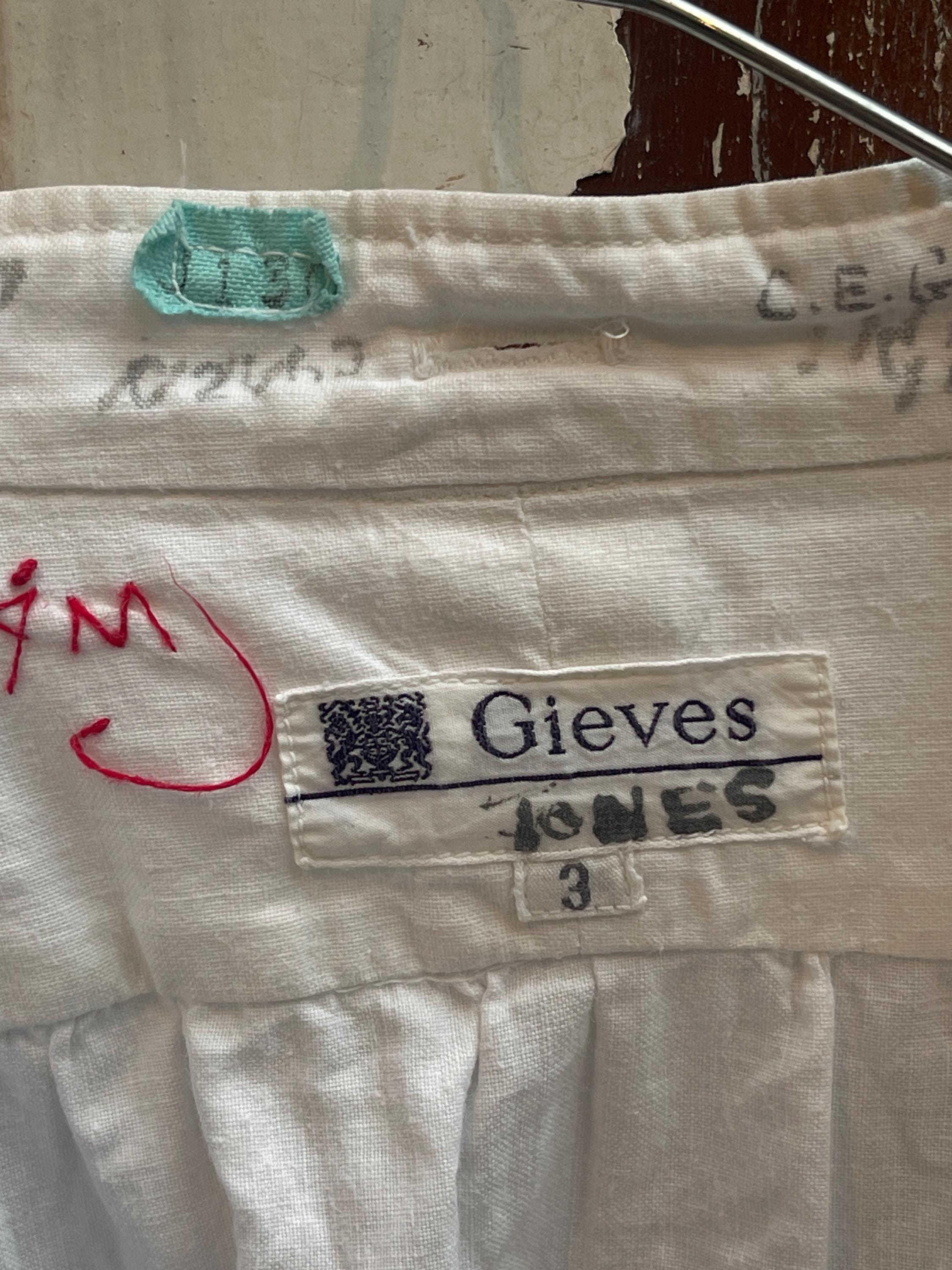 1960'S BRITISH VINTAGE　GIEVES COTTON Antique Vintage English Gieves White Cotton Dress Shirt Size