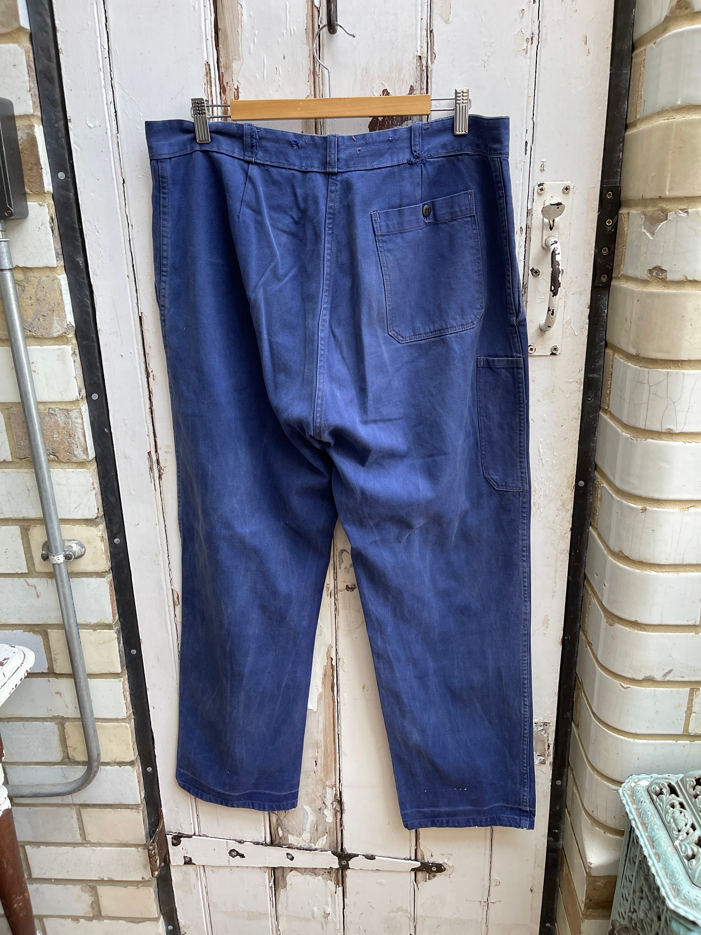 Antique Vintage French Le Pigeon Voyageur Blue Cotton Antique Vintage French Le Pigeon Voyageur Blue Cotton
