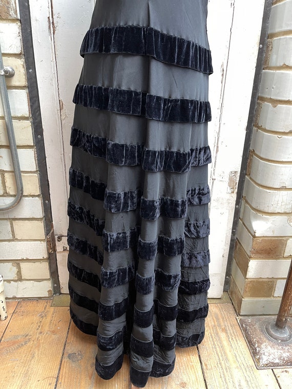 Antique French handmade long black evening dress … - image 5