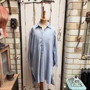 Vintage French blue cotton shirt size M