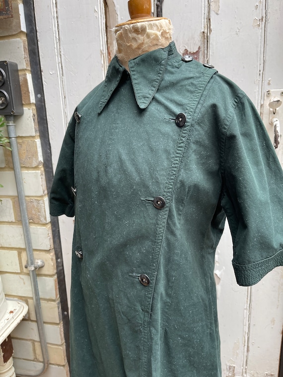 Antique British dark green cotton WW2 womens dres… - image 5