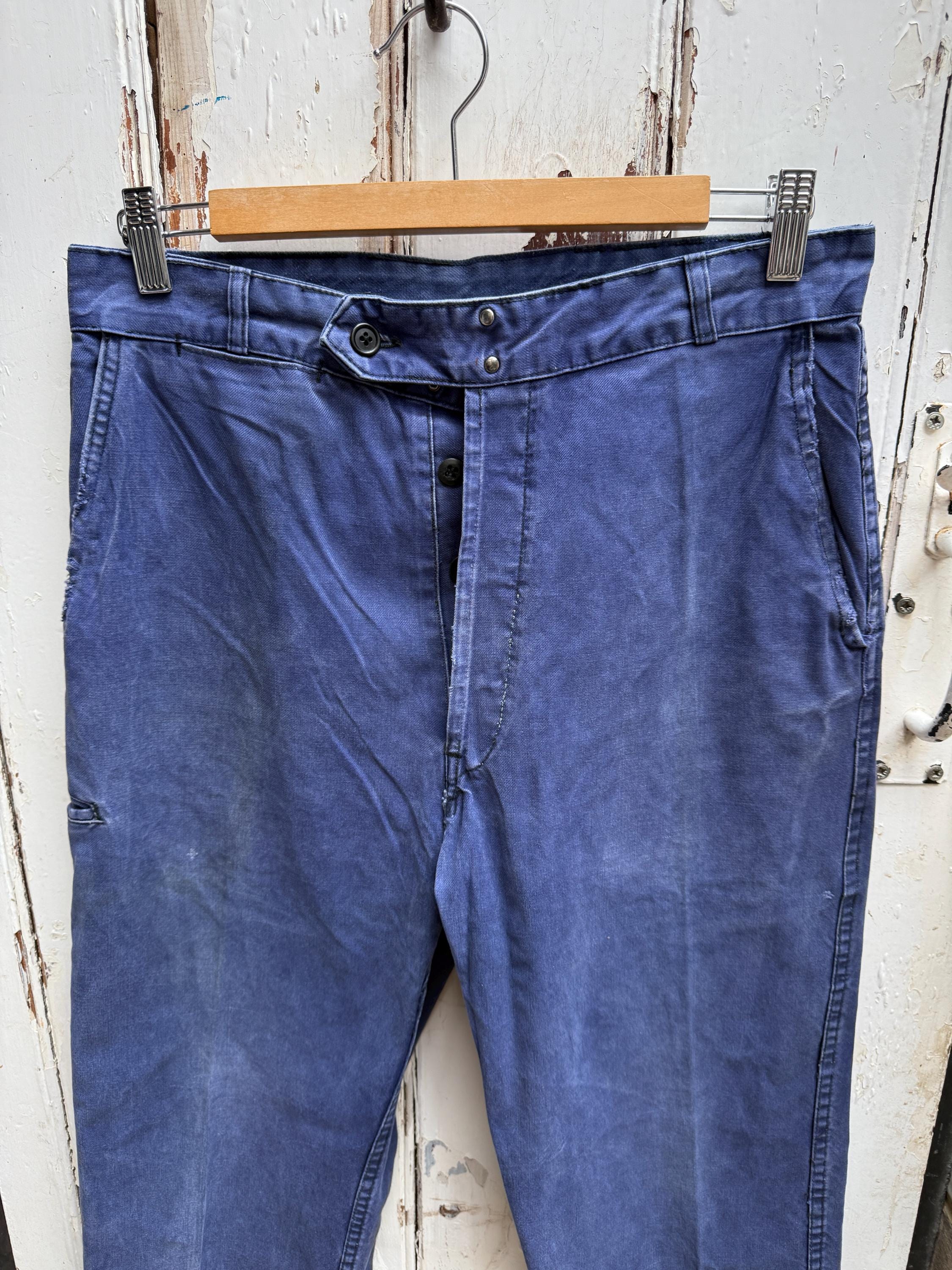 Antique Vintage French Adolphe Lafont Blue Cotton Workwear Chores
