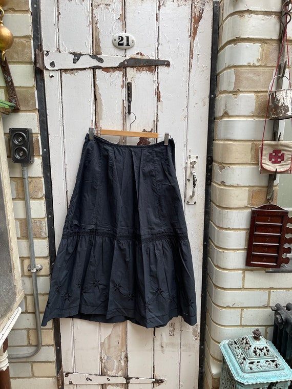 Black cotton work skirt outlet