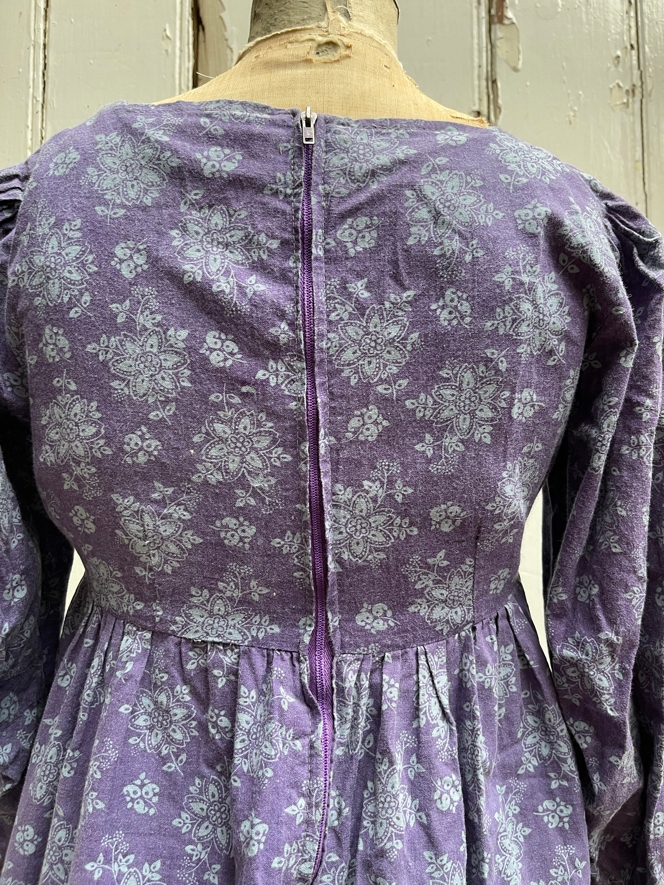 Vintage Laura Ashley Dyers and Printers Wales Long Purple Cotton