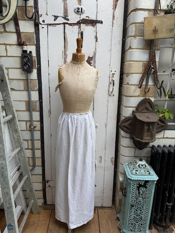 フランス　アンティーク　リネン　エプロン アンティークリネンエプロン クロスステッチ フランス