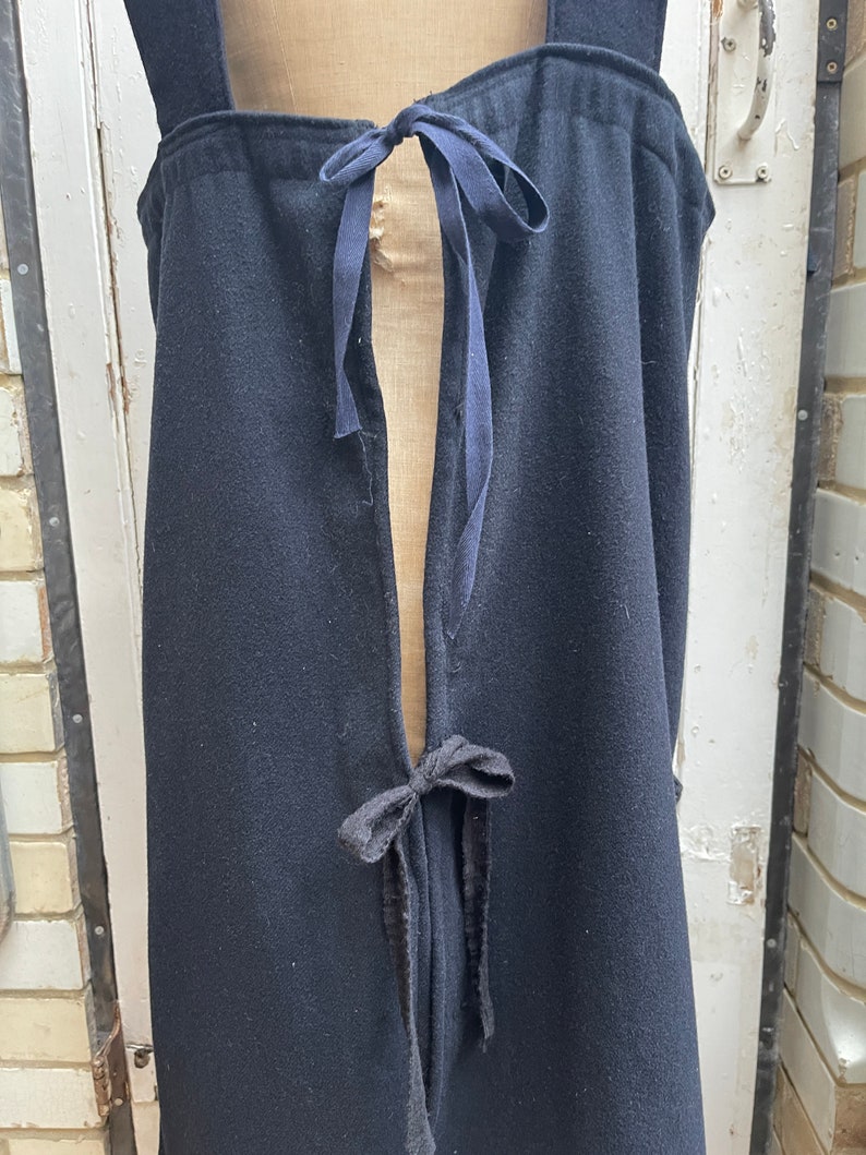 Orphan Apron Antique/vintage Dutch Handmade Long Navy Blue Wool Pinafore Dress ...