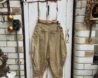 Antique French beige cotton jodhpurs riding breeches size S