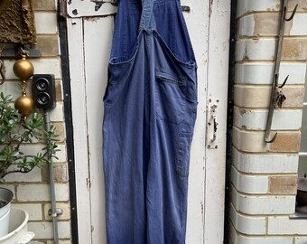 Vintage French Blue Cotton Dungarees Workwear Overalls Size S - Etsy