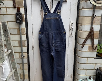 Vintage French Dolmen Blue Cotton Denim Dungarees Workwear