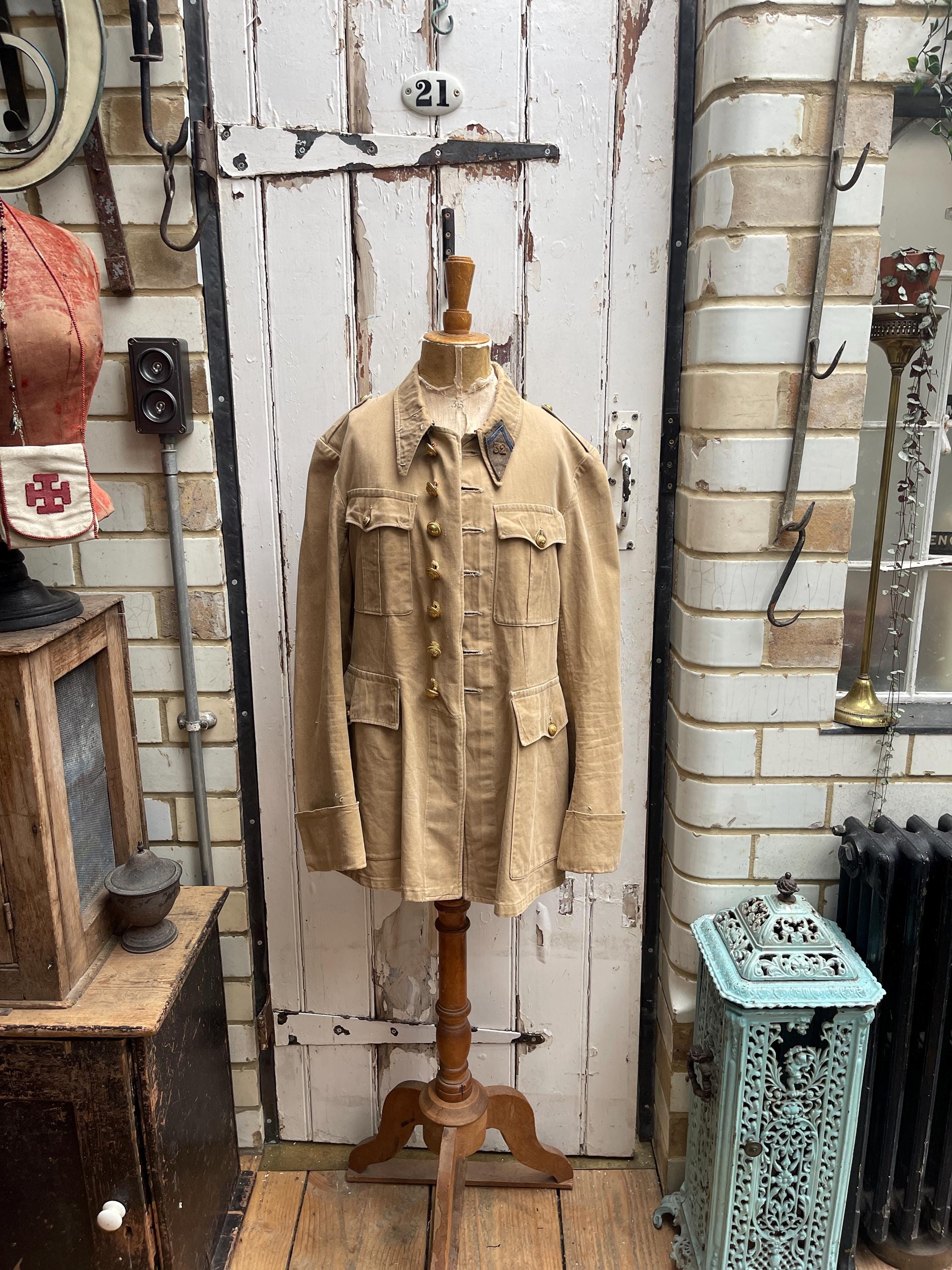 Late 30s French Firefighter Jacket / Made in France / Indigo
