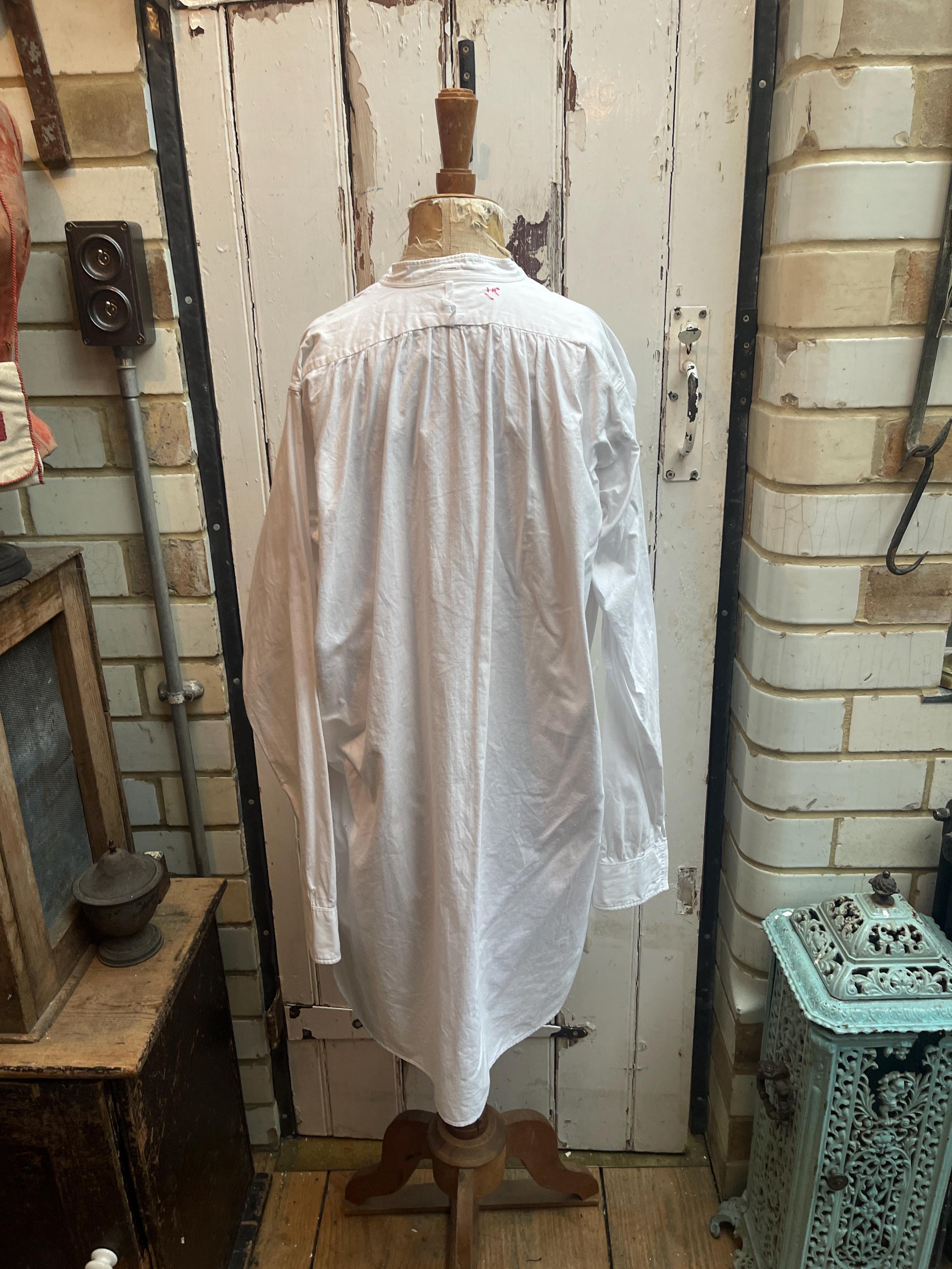 1960'S BRITISH VINTAGE　GIEVES COTTON Antique Vintage English Gieves White Cotton Dress Shirt Size