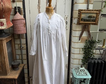 Antique French Cotton Slip Dress: White Lace Top, Pintuck Detail, Size S -  Etsy