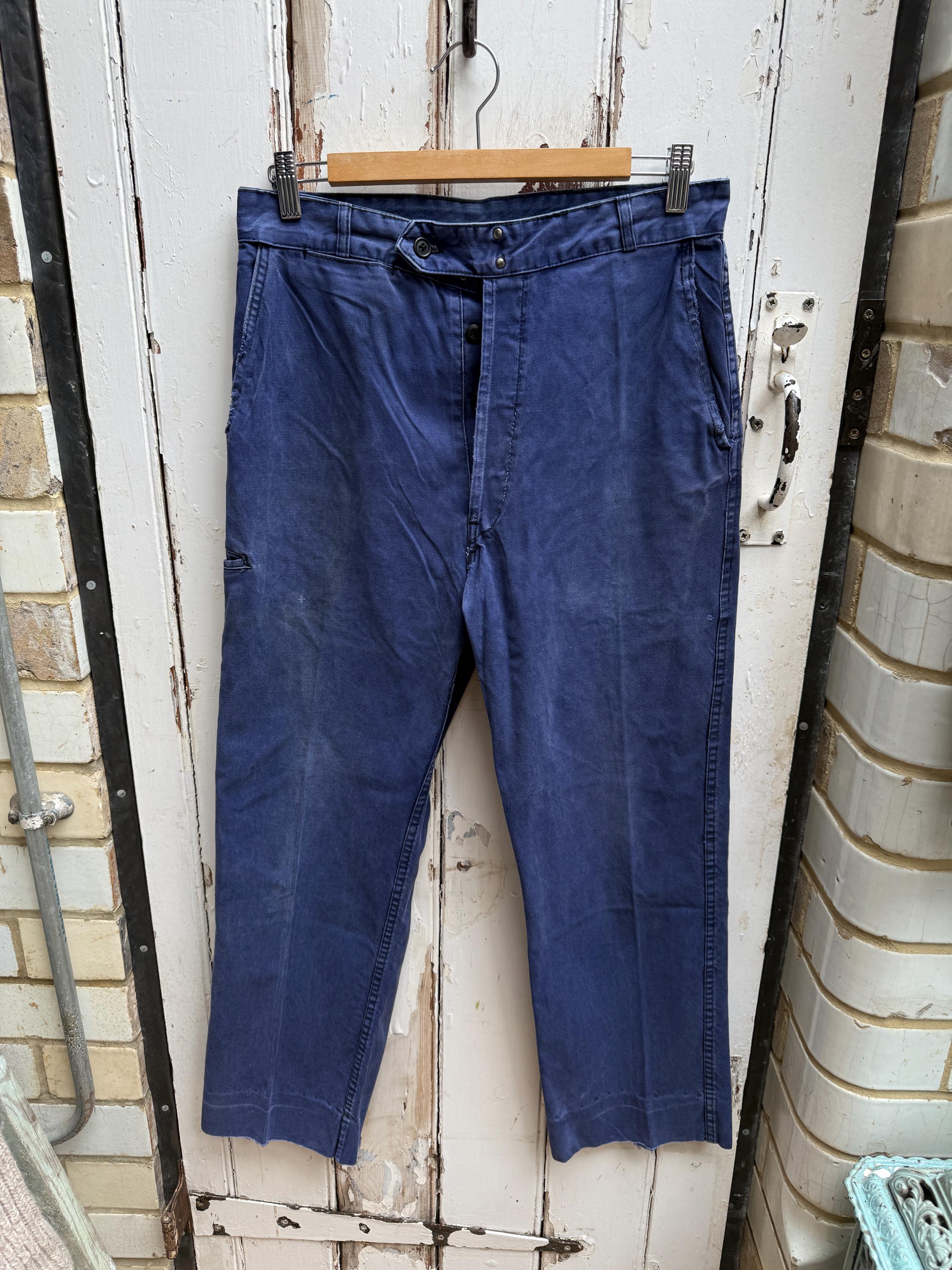 Antique Vintage French Adolphe Lafont Blue Cotton Workwear Chores