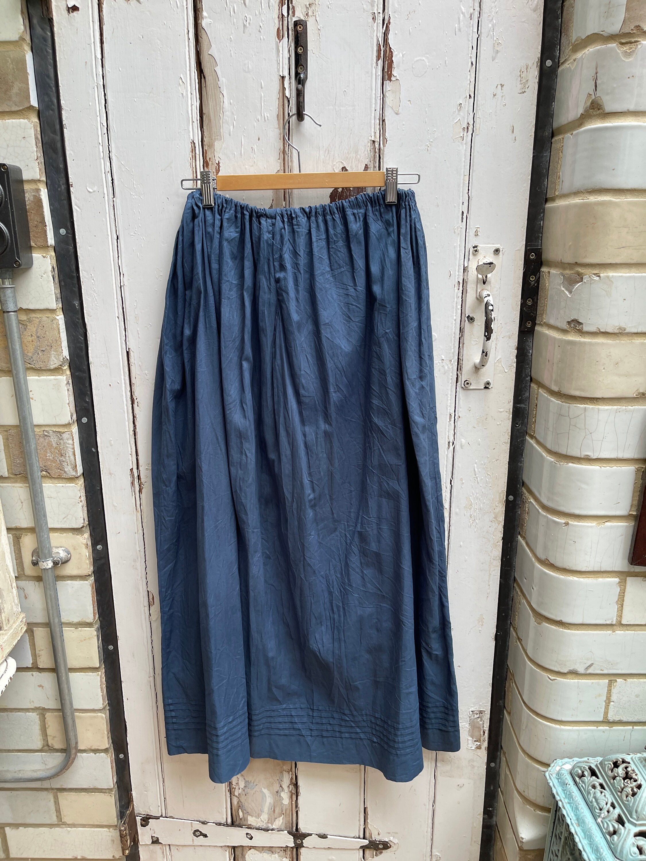 Cotton long skirt Blue