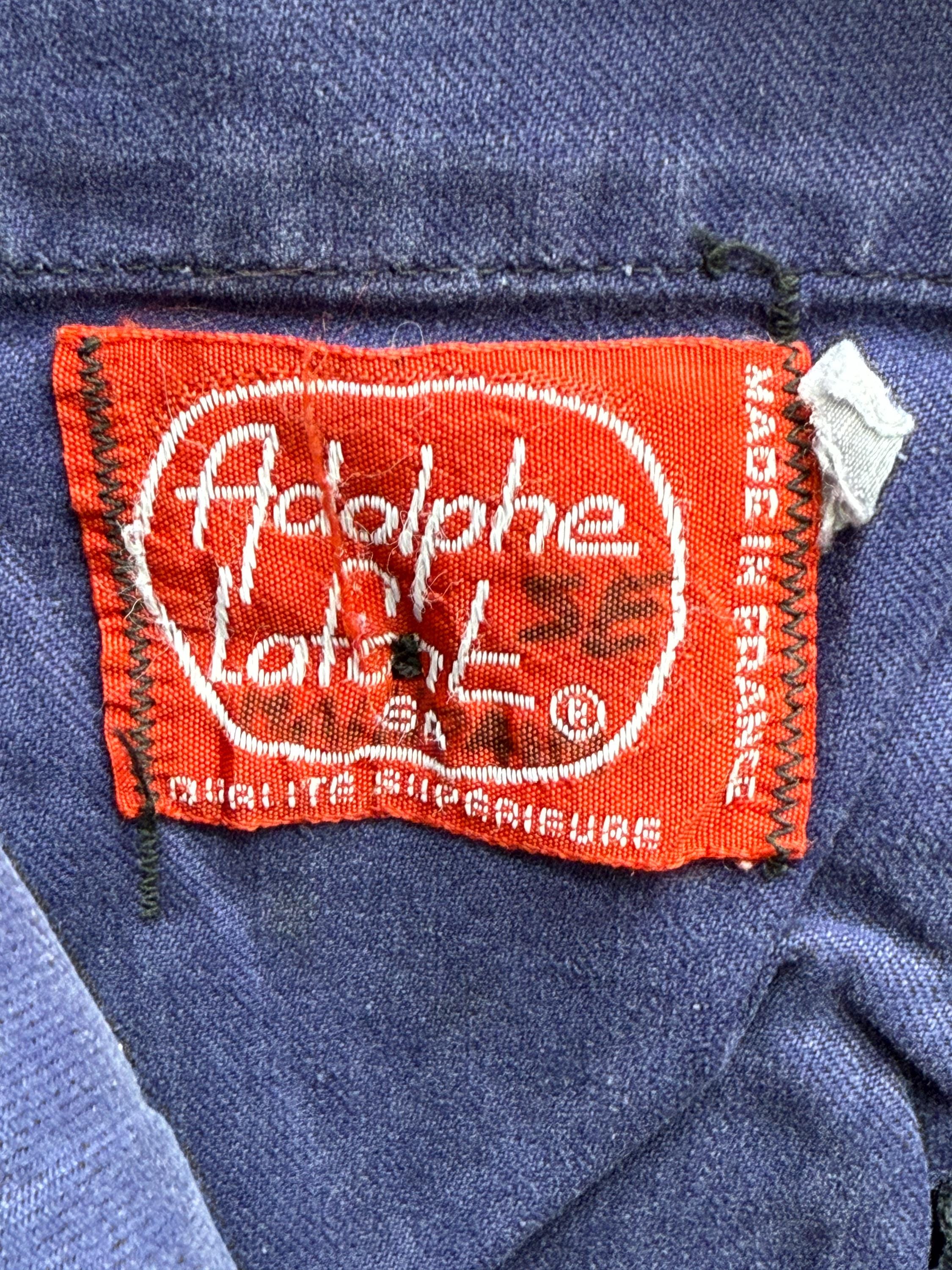 Antique Vintage French Adolphe Lafont Blue Cotton Workwear Chores