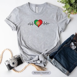 Portugal Heart Flag Shirt, Portugal National Shirt, Portugal Patriotic Shirt, Portuguese Friend Gift, Portuguese Citizen Shirt