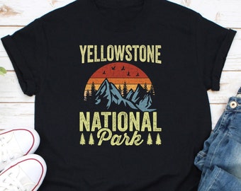 Retro Yellowstone National Park Shirt, Yellowstone Wyoming Shirt, Hiking Shirt, Death Valley Shirt, National Park Map Shirt, Mountain Shirt