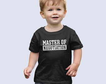 Master of Negotiation Shirt, Hipster Toddler Shirt, Triblend Kids Shirt, Funny Toddler Shirt, Funny Kids Shirt, Troublemaker Kids Shirt
